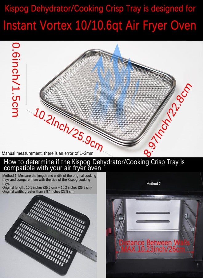 Kispog Cooking crisp airflow Trays: 3-Pack Mesh Stainless Steel Replacement Crisper basket for Instant Vortex 10/10.6QT - Dishwasher Safe BPA-Free - Housewife SAHM Meal-Prepper - Image 4