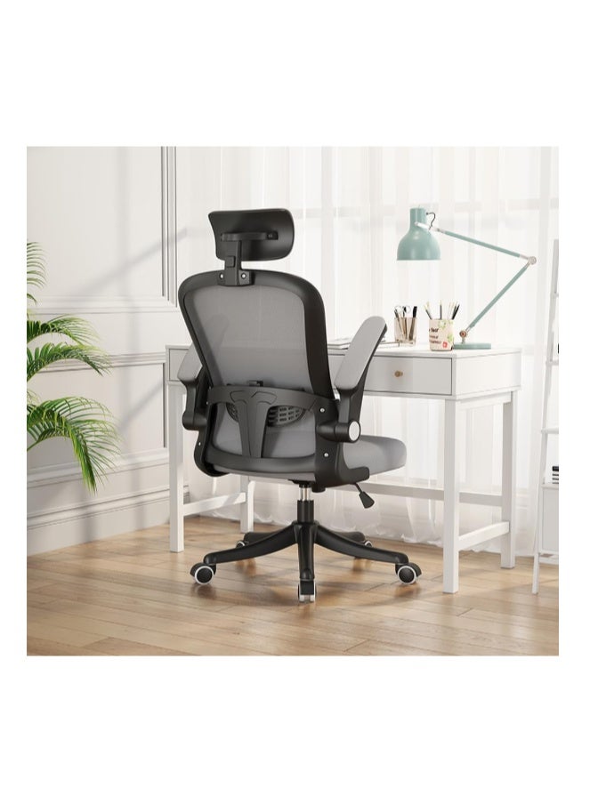 MOZOGOT Ergonomic Office Chair with Lumbar Support & Headrest & Flip-up Arms Height Adjustable Rocking Home Office Desk Chairs for Teens and Adults - Image 1