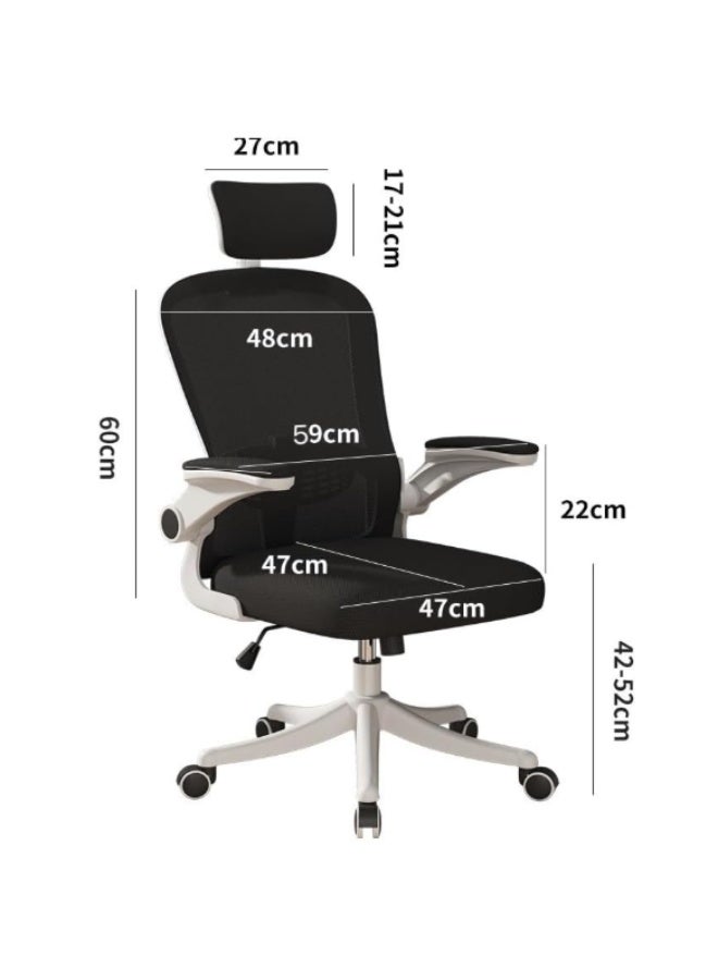 MOZOGOT Ergonomic Office Chair with Lumbar Support & Headrest & Flip-up Arms Height Adjustable Rocking Home Office Desk Chairs for Teens and Adults - Image 2