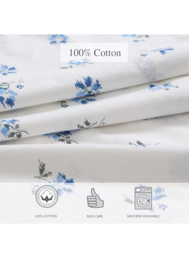 Stone Cottage  Full Sheets Cotton Percale Bedding Set Crisp  Cool Ideal Bedding Set Blue Sketchy Ditsy Full - Image 2