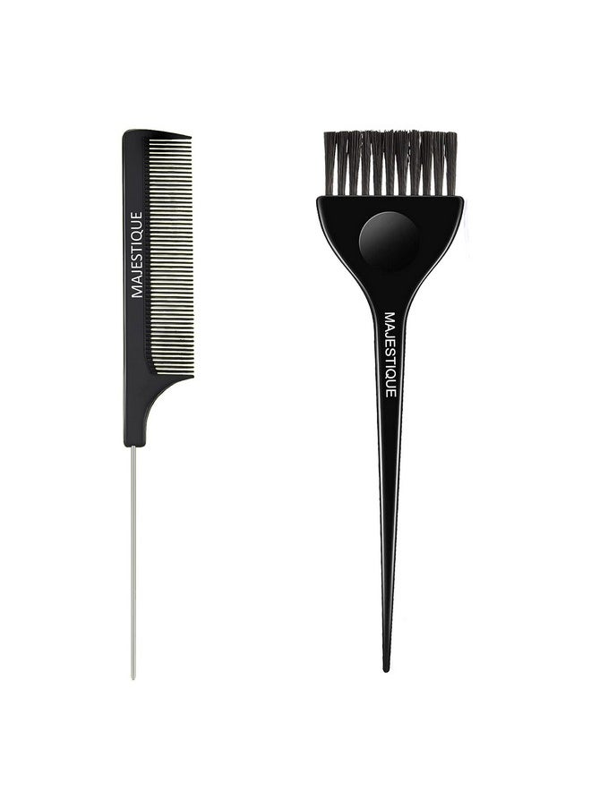MAJESTIQUE Majestique Wide Dye Hair Coloring Brush with Tail Pin Hair Comb, Long Tail Hair Dye Color Brush - Hair Color Brush, Hair Dye Brush Colouring Applicator Brush Perfect for Women and Men - Pack of 2  - Image 1