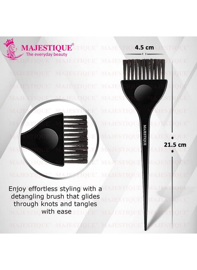 MAJESTIQUE Majestique Wide Dye Hair Coloring Brush with Tail Pin Hair Comb, Long Tail Hair Dye Color Brush - Hair Color Brush, Hair Dye Brush Colouring Applicator Brush Perfect for Women and Men - Pack of 2  - Image 2