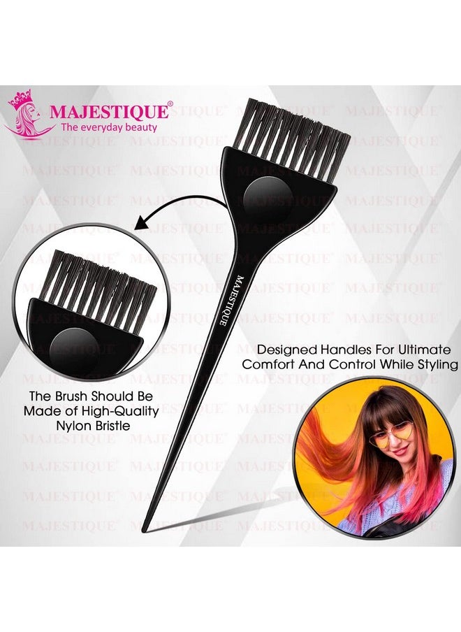 MAJESTIQUE Majestique Wide Dye Hair Coloring Brush with Tail Pin Hair Comb, Long Tail Hair Dye Color Brush - Hair Color Brush, Hair Dye Brush Colouring Applicator Brush Perfect for Women and Men - Pack of 2  - Image 4