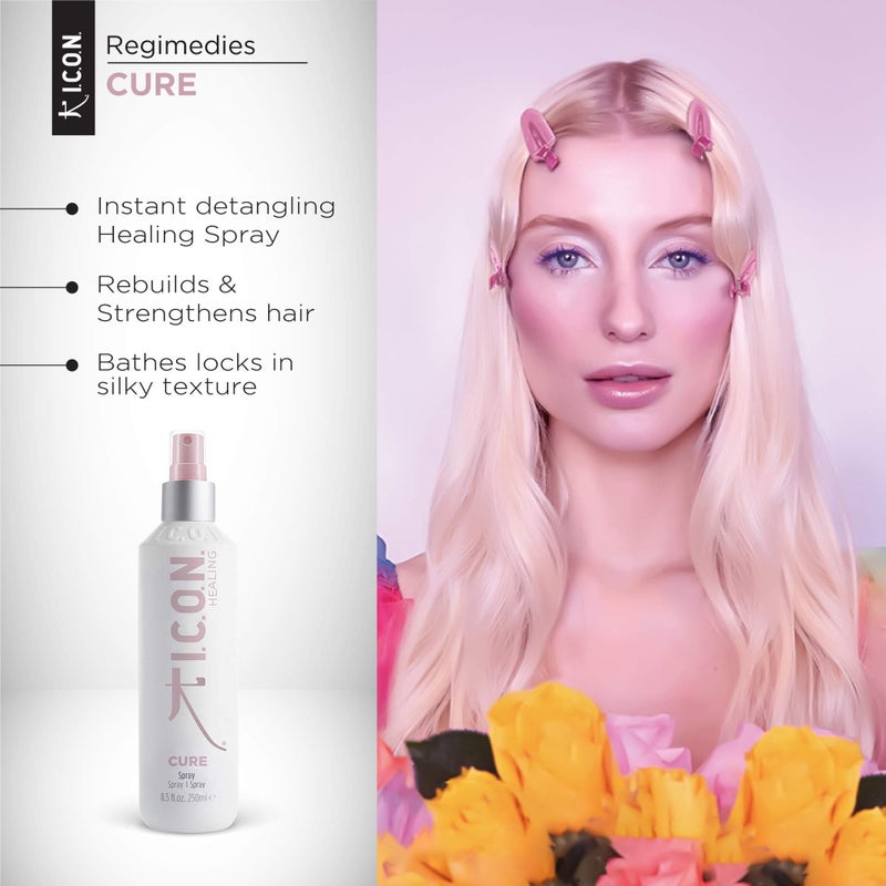 I.C.O.N. K I.C.O.N. I.C.O.N. Cure Replenishing Spray, Instant Detangling Treatment, Strengthens Dry & Damaged Hair, Conditions & Softens All Hair Types, 8.5 oz - Image 3