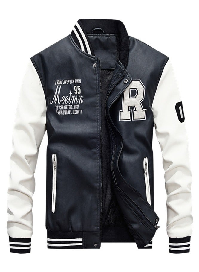 NIBEMINENT Zipper Detail Casual Jacket Black/White  - Image 1