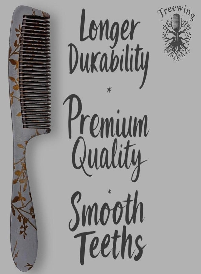 Treewing 5Pcs Hair Comb Set for Women and Men - Made With Virgin Raw Material with Smooth Teeth Handle Comb, Wide Teeth Detangling Comb, Shampoo Comb, Graduated Comb For Easy Styling Everywhere and Long Lasting Quality with Smooth Teeth - Image 2