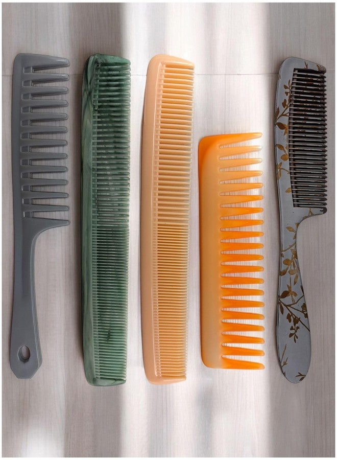 Treewing 5Pcs Hair Comb Set for Women and Men - Made With Virgin Raw Material with Smooth Teeth Handle Comb, Wide Teeth Detangling Comb, Shampoo Comb, Graduated Comb For Easy Styling Everywhere and Long Lasting Quality with Smooth Teeth - Image 5