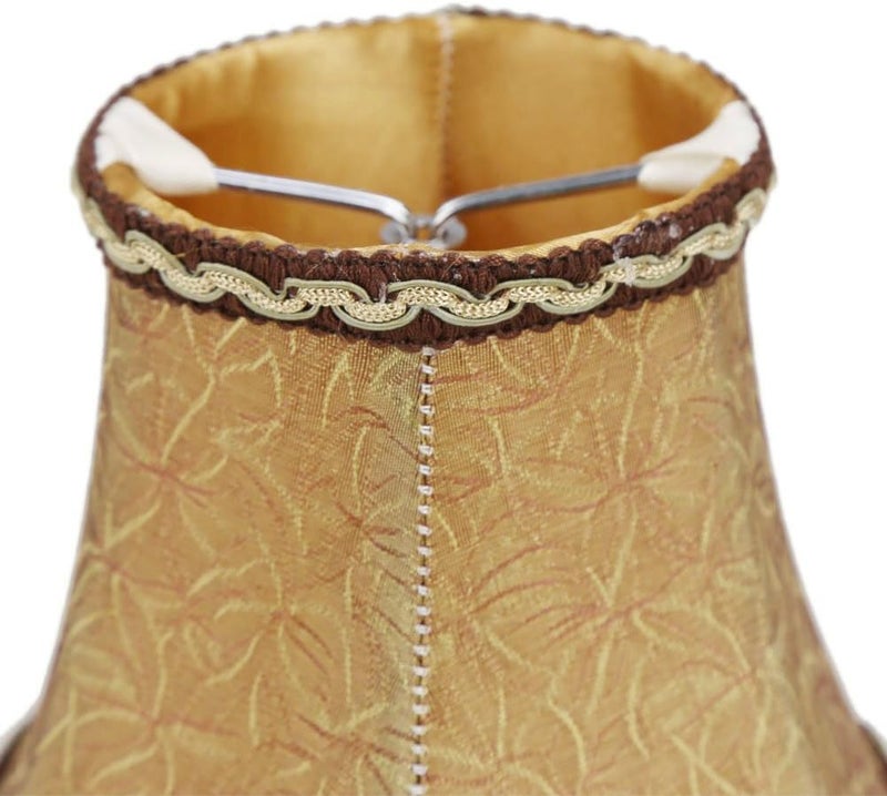 Fuloon Small Lamp Shades Clip on Bulb, Modern European Style Mini Bell Lampshades for Chandelier, French Country Chandelier Lamp Shades, 3.14x5.51x4.72 in, 2 Pack (Coffee) - Image 4