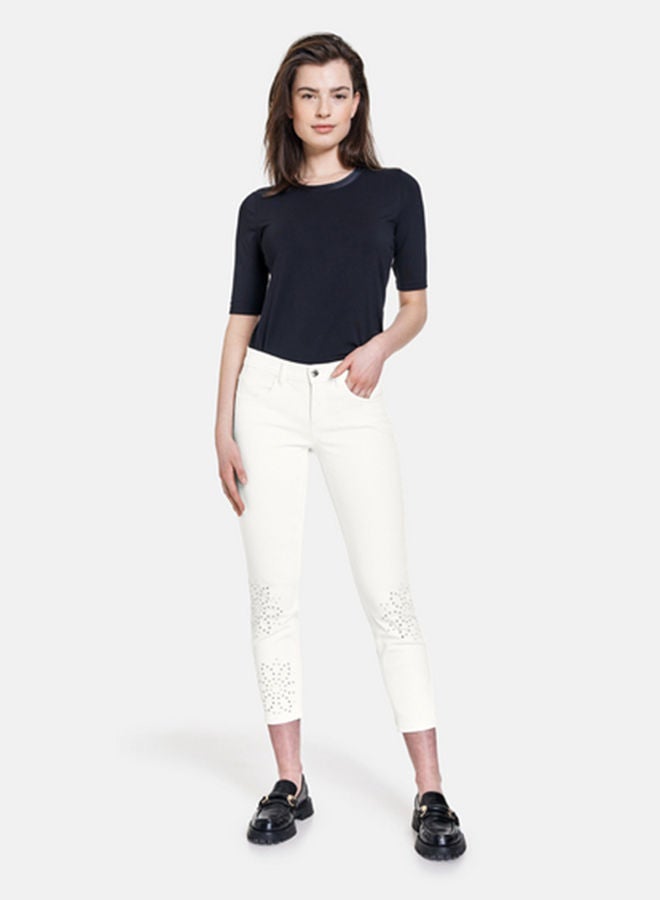 GERRY WEBER 7/8-length jeans with broderie anglaise, Skinny TS  - Image 1
