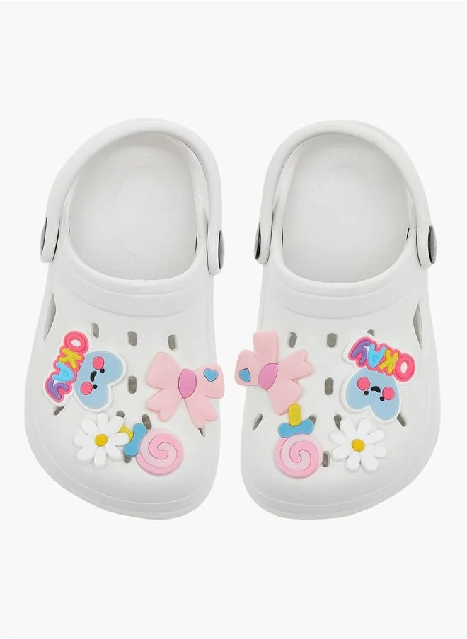 أكوا Girls Applique Detail Clogs with Backstrap