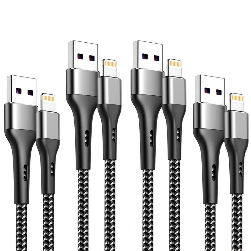 Durcord iPhone Charger 4Pack 10ft Apple MFi Certified Lightning Cable 10 Foot Long iPhone Charger Cord Fast Charging Cable for iPhone 13 12 Pro Max Mini 11 Pro XS XR X 10 8 7 Plus 6s 6 SE 2020 iPadGrey - Image 2