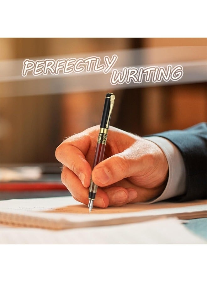 طقم أقلام حبر سائل فاخر مع حبر 30 مل، وقلم حبر سائل معدني 0.5 مم، وخراطيش بديلة، وقلم كتابة متوسط ​​السن للأعمال، وقلم خط، وقلم توقيع، ولوازم هدايا مدرسية ومكتبية. - Image 4