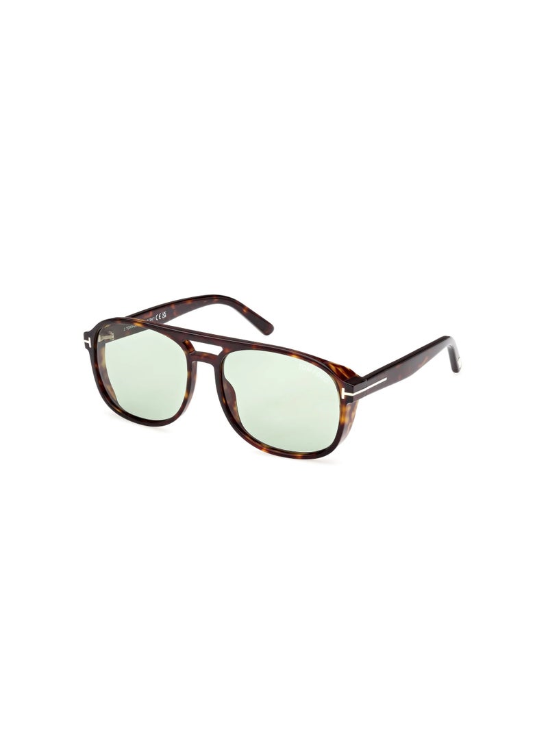 توم فورد نظارات شمسية رجالية من توم فورد روسكو FT1022 52N بإطار كامل - Image 1