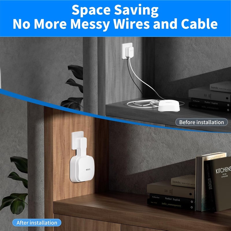 حامل حائط eero 7، قوس بدون حفر متوافق فقط مع موسع eero 7، مع إدارة كابلات مدمجة لتوفير المساحة (عبوة واحدة) - Image 3