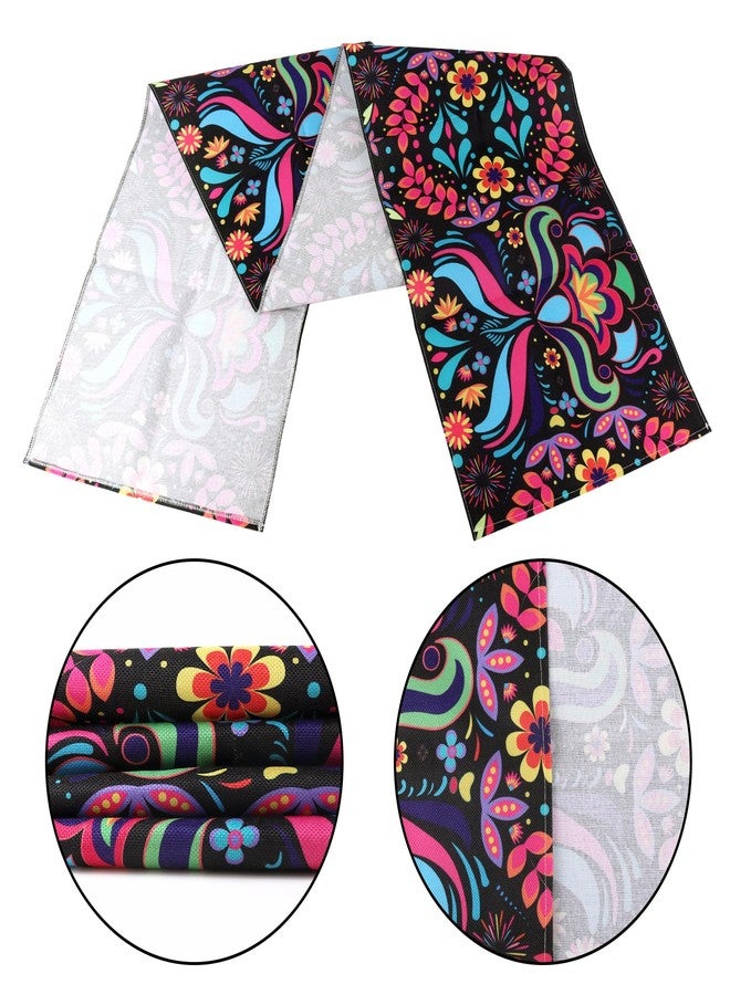 Lemicin Mexican Table Runner Dia De Los Muertos Cinco de Mayo Day of The Dead Table Runner Fiesta Party Supply Dia De Los Muertos Decoration for Home Kitchen Party Decor 13x72 Inch - Image 3