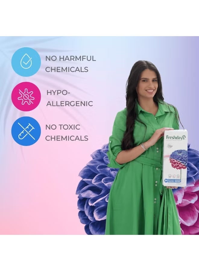 Freshdays Pantyliners Long Scented, White Musk Fragrance, Natural Cotton Feel, (52+20 Free) 72 Pads - Image 4