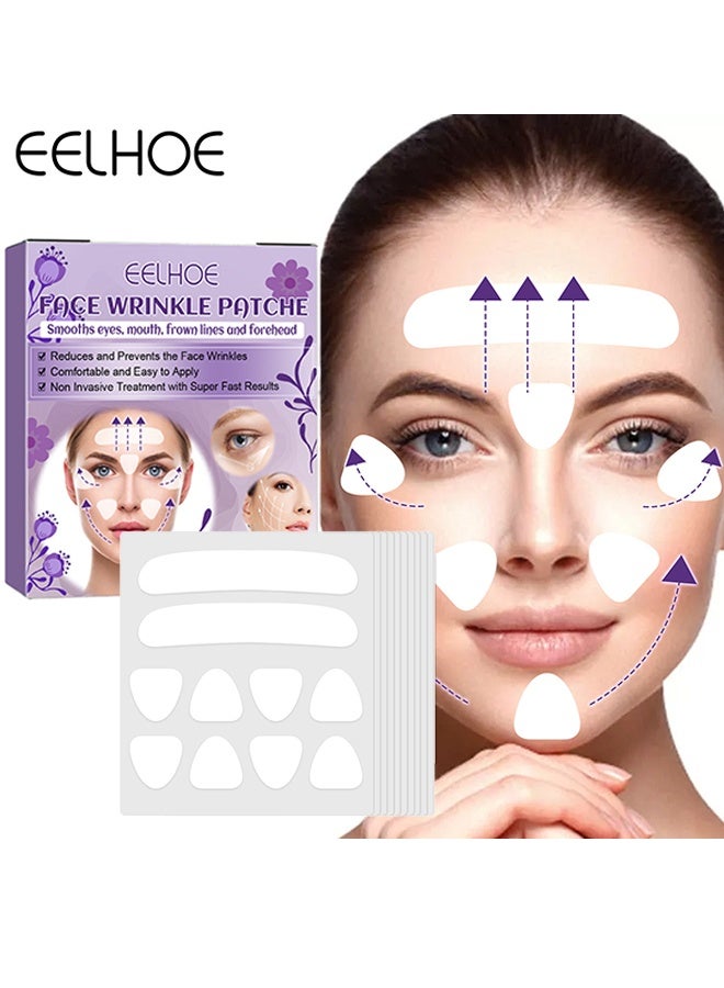 EELHOE Face Wrinkle Patch, Forehead Wrinkle Patches, Face Tape for Wrinkles, To Reduce Fine Wrinkles,Anti Wrinkle Facial Patches Overnight To Smooth Eye, Mouth, Forehead Wrinkles - Image 1