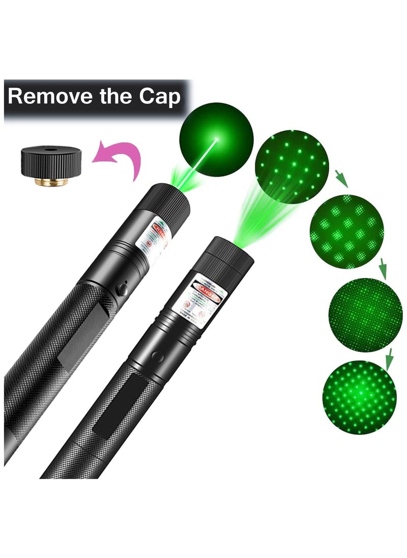 PESNCI - Long Range Green Laser Pointer with USB Charging Cable, Laser Pointer High Power, Laser Pointer for Indoor Meetings, Presentation, Cat Toys and Outdoor Adventures - Image 1