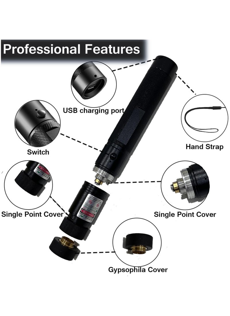 PESNCI - Long Range Green Laser Pointer with USB Charging Cable, Laser Pointer High Power, Laser Pointer for Indoor Meetings, Presentation, Cat Toys and Outdoor Adventures - Image 1