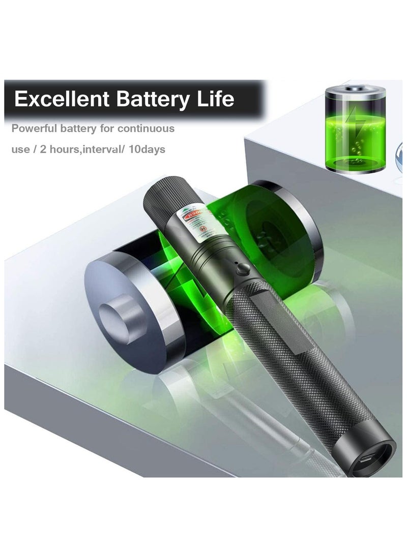 PESNCI - Long Range Green Laser Pointer with USB Charging Cable, Laser Pointer High Power, Laser Pointer for Indoor Meetings, Presentation, Cat Toys and Outdoor Adventures - Image 1