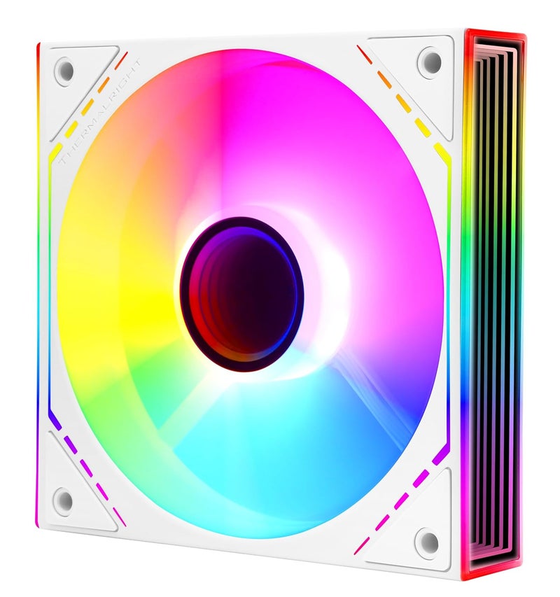 Thermalright TL-M12W-S 120mm ARGB CPU Fan, with 1500RPM Speed, White Computer Case Fan, Quiet 4pin PWM PC Fan, for S-FDB Bearing CPU Cooler Fan,ARGB Light Effect with Infinite Mirrors on Both Sides - Image 1