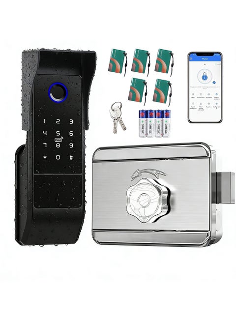Smart Lock, Weatherproof Lock,TT Lock WiFi Version, No Hub Required, GCC Version, Fingerprint Door Lock with Touchscreen Keypad,Easy Installation for Front Door, Home, Office, Airbnb