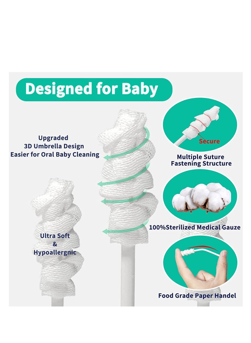 Upgraded Spiral Oral Cleaner for Infants, Disposable Toothbrush and Tongue Cleaner for Newborns 024 Months, 30 Pack Baby Gum Care Set - Image 2