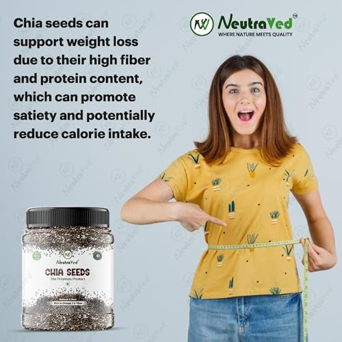 NeutraVed Chia Seeds 500g | Raw & Unpolished Superfood | High Fibre & Plant Protein | Rich in Omega-3 | Gluten-Free, Vegan-Friendly | Premium Edible Seeds for Weight Management | Jar Pack - 500gm - Image 2
