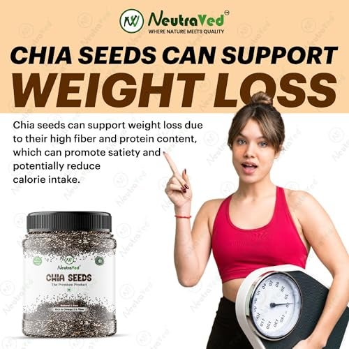 NeutraVed Chia Seeds 500g | Raw & Unpolished Superfood | High Fibre & Plant Protein | Rich in Omega-3 | Gluten-Free, Vegan-Friendly | Premium Edible Seeds for Weight Management | Jar Pack - 500gm - Image 5