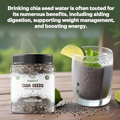 NeutraVed Chia Seeds 500g | Raw & Unpolished Superfood | High Fibre & Plant Protein | Rich in Omega-3 | Gluten-Free, Vegan-Friendly | Premium Edible Seeds for Weight Management | Jar Pack - 500gm - Image 3