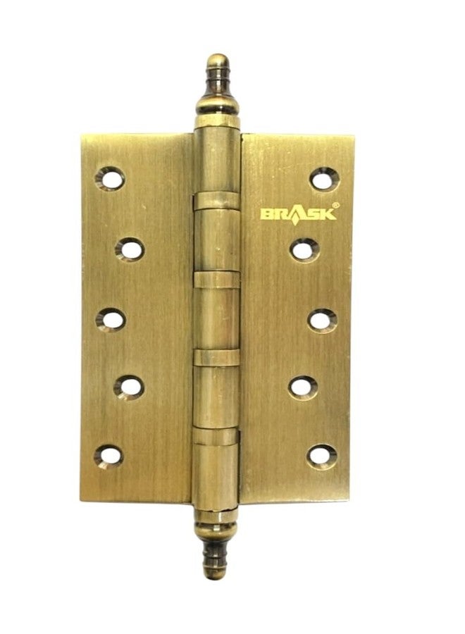 BRASK Brass Temple Bearing Hinges 5" x 3" x 3 mm (Pack of 3) (Antique Brass Finish) - Image 1