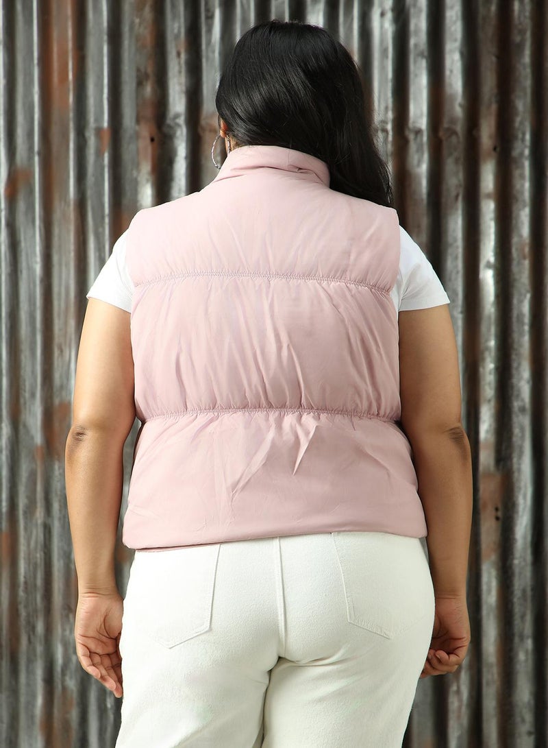 HIGH STAR Women's Light Pink 100% Polyester Solid Jacket - Image 3