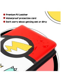 Arabest Pokemon Card Holder, Cards Binder with 50 Premium 4-Pocket Sleeves Page Album, Portable Card Binder Album for Boys & Girls (Red)  - Image 3