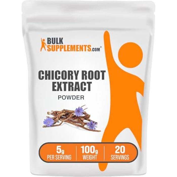 BulkSupplements.com Chicory Root Extract Powder - Chicory Root Powder, Fiber Supplement - Vegan & Gluten Free, 5g per Serving, 100g (3.5 oz) (Pack of 1) - Image 1