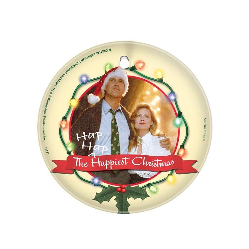 National Lampoons Christmas Vacation Clark and Ellen Griswold 35 Starfire Prints Glass Art Circle Glass Art Ideal for Gifting and Collecting