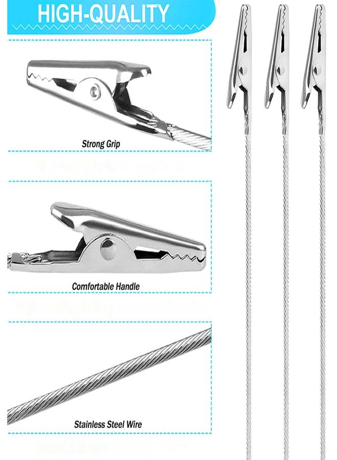 AVERZELLA 100 Pcs Metal Wire Alligator Clamps Bulk, Long Tailed Alligator Clips for Crafts with Pole 6 Inch, Small Metal Wire Clips Photo Clips for Pictures DIY Card Clip Holder (Silver) - Image 4