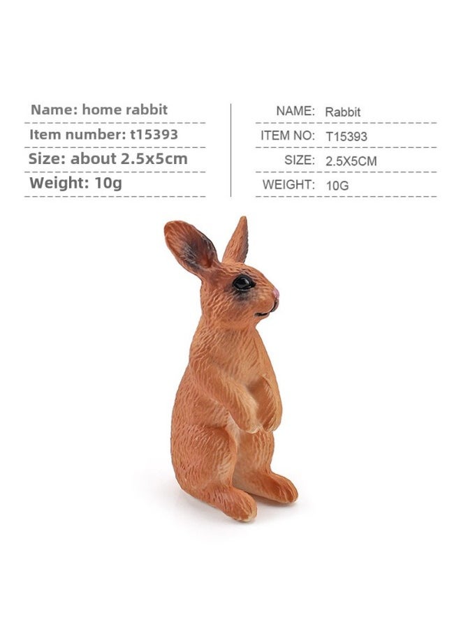 Generic Export Simulation Forest Animal Model Beaver Anteater Squirrel Monkey Rabbit White-tailed Deer Small Fox Toy-Color:PL127-399 Rabbit 10g  - Image 1