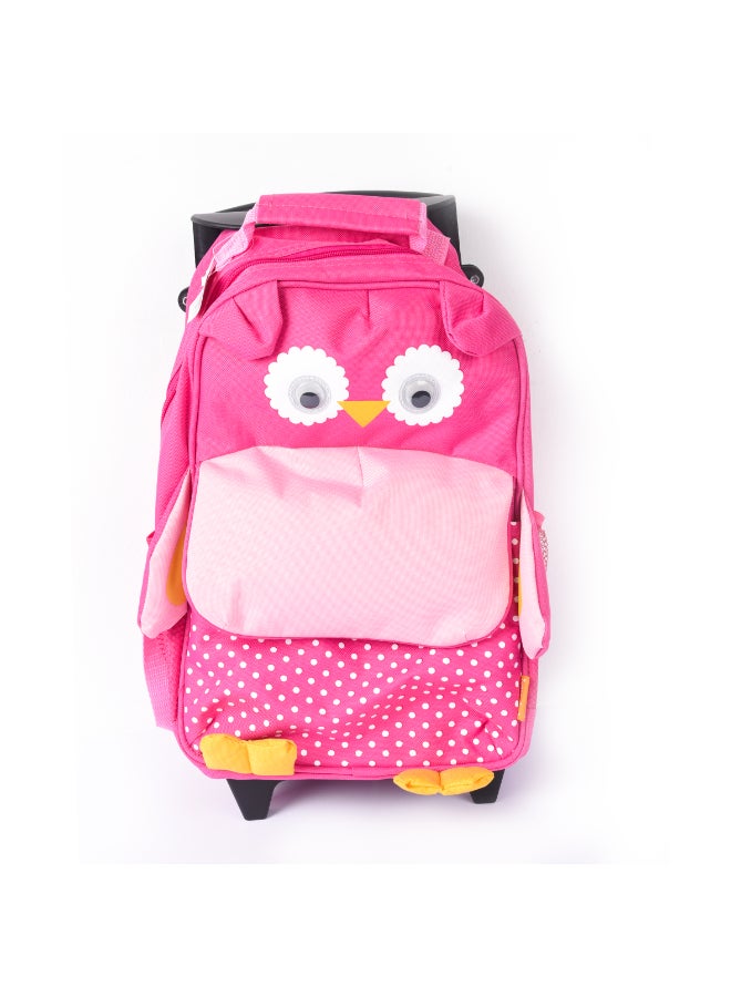 STATOVAC Kids Trolley Bag Pink Owl - Image 1