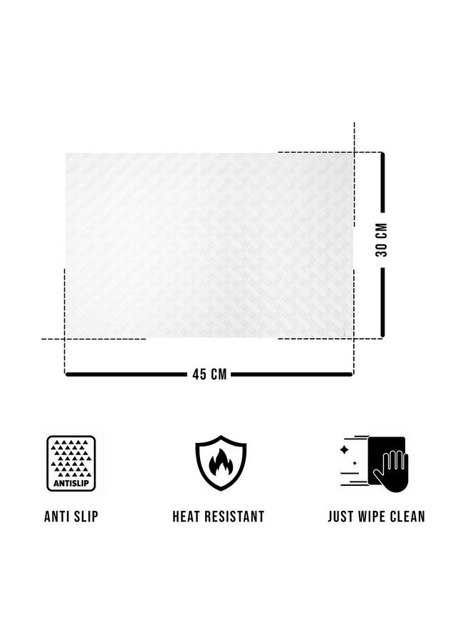 ElastPro Placemat Set of 4 Heat-Resistant Place Mats Stain Resistant Washable, Dining Table and Fridge Mat (Diagonal Pattern, Transparent - Image 5