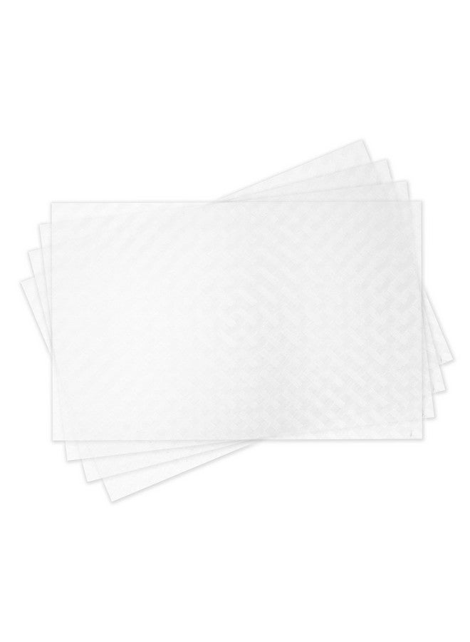 ElastPro Placemat Set of 4 Heat-Resistant Place Mats Stain Resistant Washable, Dining Table and Fridge Mat (Diagonal Pattern, Transparent - Image 1