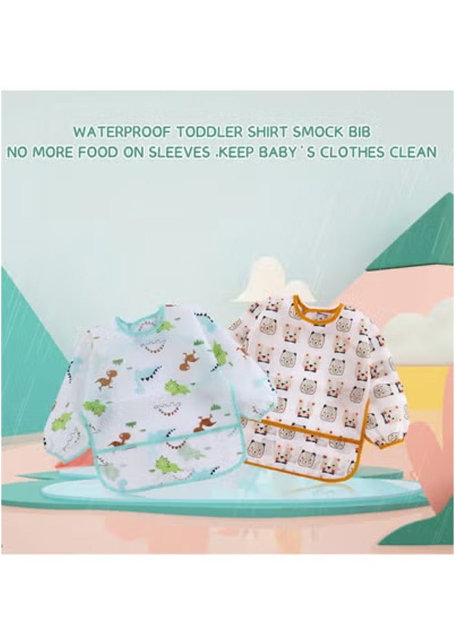 Peachjoy 5 Pcs Long Sleeved Baby Toddler Bibs Waterproof Sleeved Bib 3-24 Months - Image 5