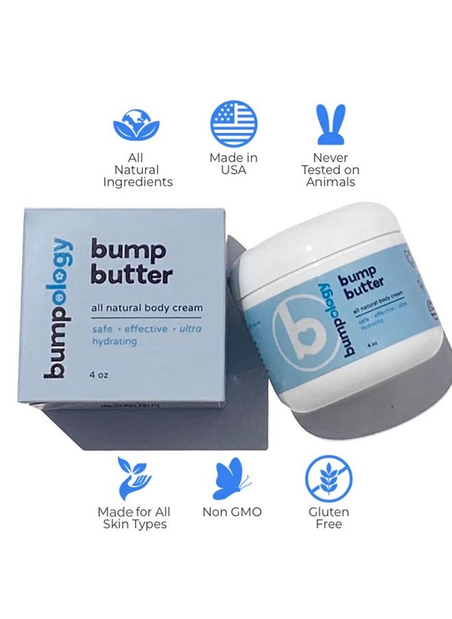 Bumpology - Bump Butter Stretch Mark Moisturize Cream ; 2In1 All Natural Belly Cream For Pregnancy ; Made In Usa ; Hydrating Stretchmark Body Cream Cocoa Butter Lotion ; Pregnancy Skin (4 Ounce (Pack Of 1)) - Image 1