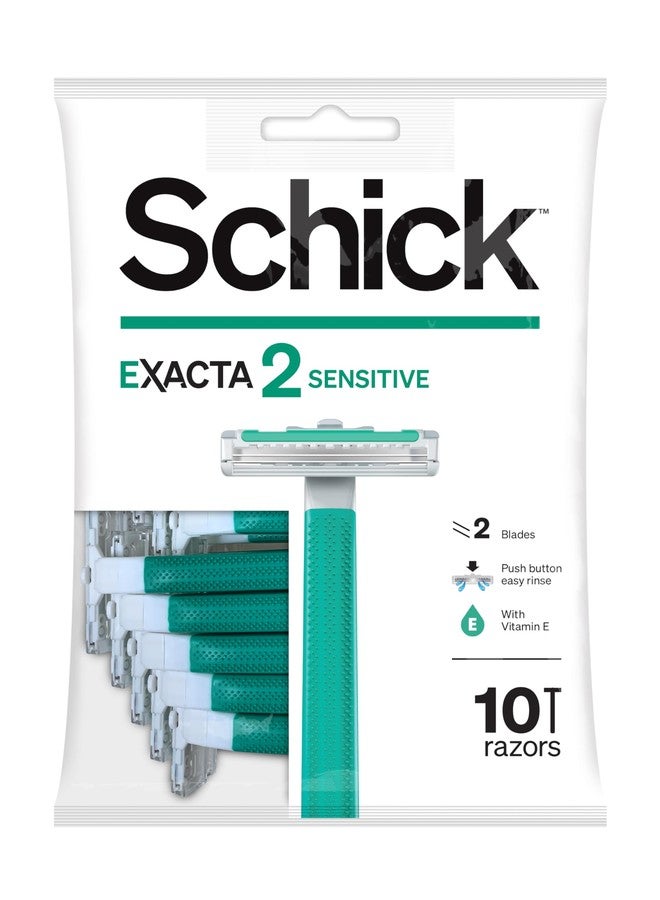 Schick Exacta2 Sensitive Disposable Razor, 10 Count (1Pack) - Image 1