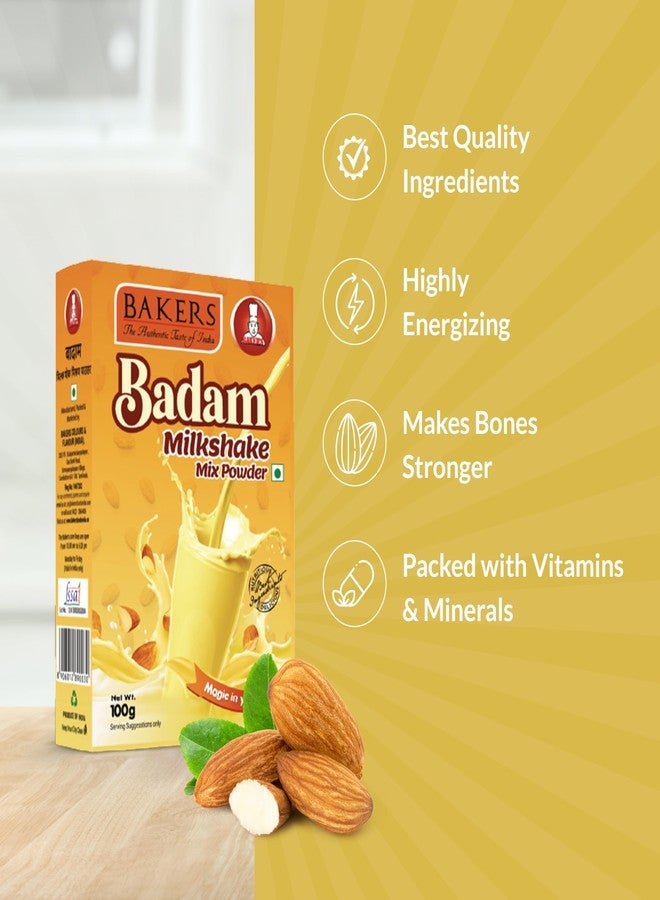 BAKERS Milk Shake Mix Powder - Badam Flavor (100g x 6, 600g) | Instant Thick & Creamy Shake Mix | Rich & Delicious Dessert Drink | Ready to Mix with Milk | No Preservatives |Ready in 30 Sec - Image 5