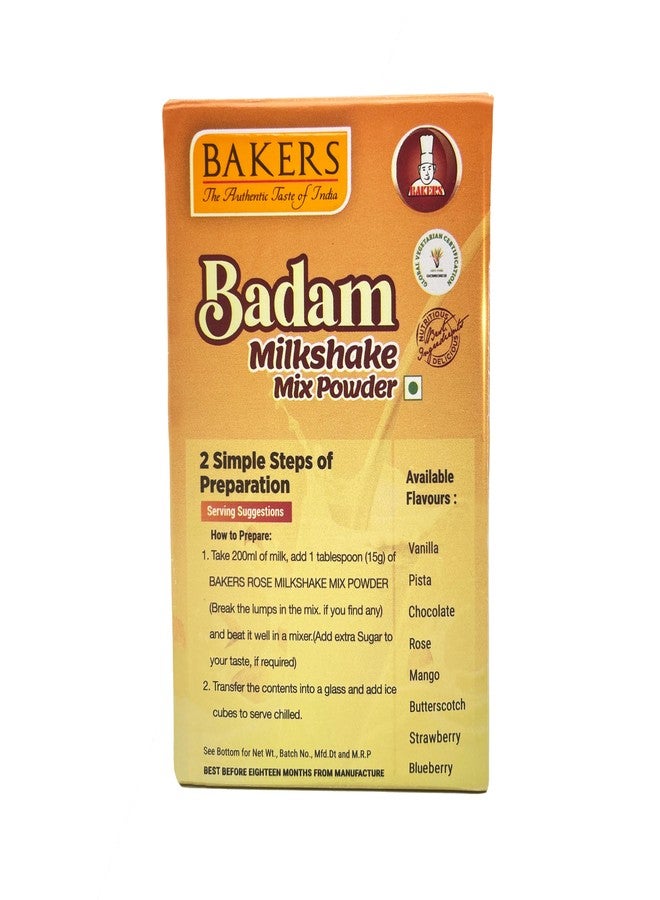BAKERS Milk Shake Mix Powder - Badam Flavor (100g x 6, 600g) | Instant Thick & Creamy Shake Mix | Rich & Delicious Dessert Drink | Ready to Mix with Milk | No Preservatives |Ready in 30 Sec - Image 2