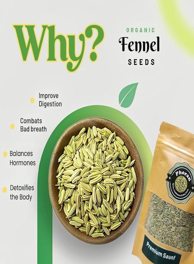 Phoran SAUNF/FENNEL SEED | Variyali/Culinary Herb, Medicinal Plant, Sweet Flavour |Citrus Hint, Earthy Aroma |Herbal Tea, Mouth Freshener | Pickle Ingredient, Panch Phoran Spice Mix (250 Gram) - Image 3