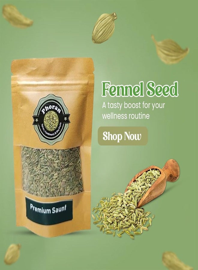 Phoran SAUNF/FENNEL SEED | Variyali/Culinary Herb, Medicinal Plant, Sweet Flavour |Citrus Hint, Earthy Aroma |Herbal Tea, Mouth Freshener | Pickle Ingredient, Panch Phoran Spice Mix (250 Gram) - Image 2