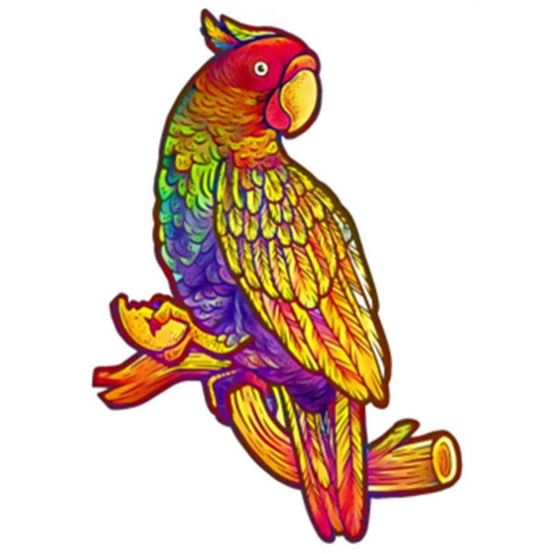 Special-Shaped Wooden Puzzle Lion Owl Wolf Tyrannosaurus Rex Animal Asymmetrical Kidsren'S Building Block Toy Creative Educational Puzzle - Image 1