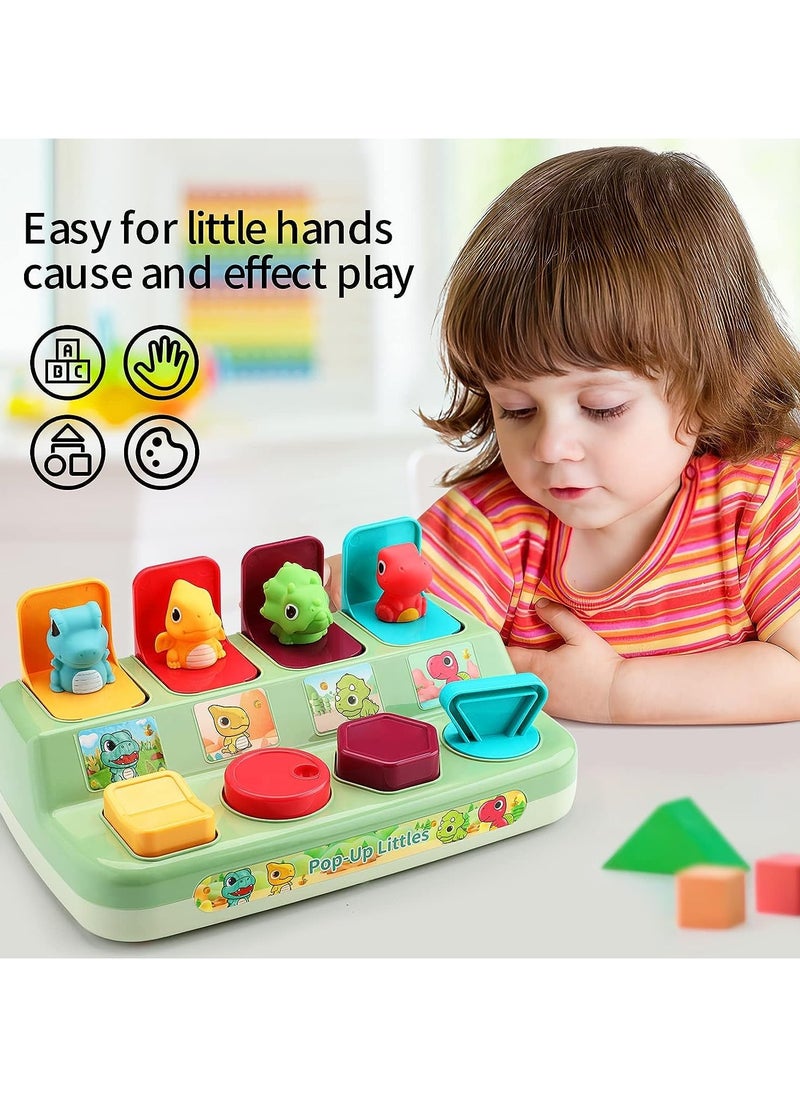Bebiland - Dinosaur Pop Up Toys for Toddlers, Educational Baby Toys, Early Developmental Cause and Effect Pop Up Animals Toy for Babies - Image 1