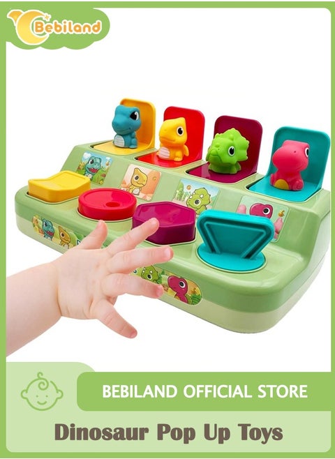 Dinosaur Pop Up Toys for Toddlers, Educational Baby Toys, Early Developmental Cause and Effect Pop Up Animals Toy for Babies